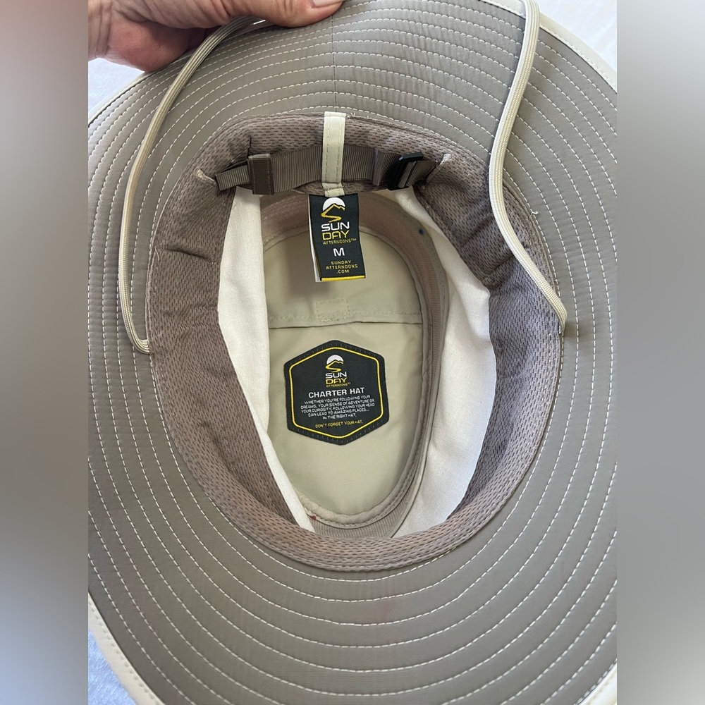 Sunday Afternoons | SZ Medium | Beige Charter Hat Nylon Adjustable Chin Strap - Picture 5 of 7